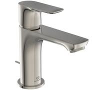Mezclador monomando de lavabo Ideal Standard Connect Air, Slim, proyección de 107 mm, BlueStart, con juego de desagüe, A7008GN, Color: Silver Storm