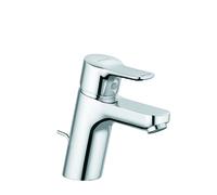 Mezclador monomando de lavabo KLUDI PURE, altura de caño 70 mm, juego de desagüe de plástico, 3,8 l/min, cromo, 372820565R