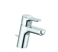 Mezclador monomando de lavabo KLUDI PURE, altura de caño 70 mm, juego de desagüe metálico, 3,8 l/min, cromo, 373820565WR5