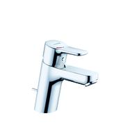 Mezclador monomando de lavabo KLUDI PURE, altura de caño 70 mm, juego de desagüe metálico, 3,8 l/min, EcoPlus, cromo, 373880565WR4