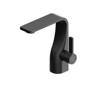 Mezclador monomando de lavabo Steinberg Serie 230, con cartucho cerámico, mangueras flexibles, con juego de desagüe, proyección de 112 mm, 23010002S, Color: Negro mate