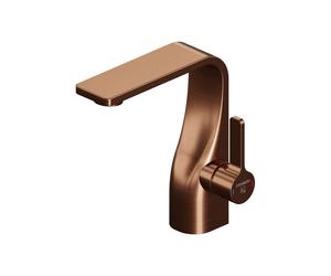 Mezclador monomando de lavabo Steinberg Serie 230, con cartucho cerámico, mangueras flexibles, con juego de desagüe, proyección de 112 mm, 23010002BC, Color: cobre cepillado
