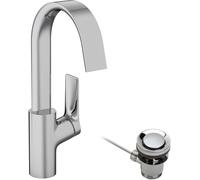 Hansgrohe Mezclador monomando lavabo Vivenis 210, caño giratorio, vaciador automático, cromado