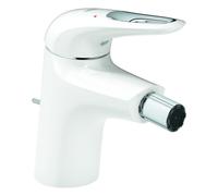 Mezclador monomando Grohe Eurostyle para bidé, proyección de 113 mm, juego de desagüe, maneta abierta, 33565LS3, Color: Blanco Luna