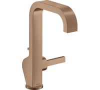 Mezclador monomando hansgrohe AXOR Citterio 190 para lavabo, juego de desagüe, proyección de 160 mm, 39034310, Color: Oro rojo cepillado