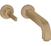 Mezclador monomando hansgrohe AXOR Citterio para lavabo empotrado, rosetas para montaje en pared, caño 220mm, 39116140, Color: Bronce cepillado