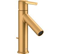 Mezclador monomando hansgrohe AXOR Starck 100 para lavabo con mango de palanca y juego de desagüe, 10001250, Color: Óptica de oro cepillado