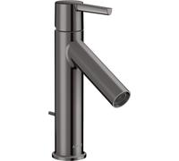 Mezclador monomando hansgrohe AXOR Starck 100 para lavabo con mango de palanca y juego de desagüe, 10001330, Color: Cromo negro pulido
