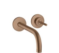 Mezclador monomando hansgrohe AXOR Uno para lavabo empotrado, rosetas para montaje en pared, proyección 225mm, 38116310, Color: Oro rojo cepillado