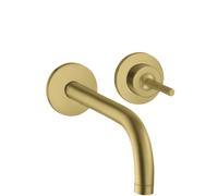 Mezclador monomando hansgrohe AXOR Uno para lavabo empotrado, rosetas para montaje en pared, proyección 165mm, 38113950, Color: Latón cepillado