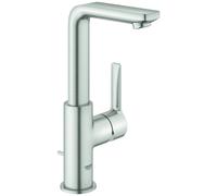 Mezclador monomando Lineare de Grohe para lavabo, tamaño L, desagüe automático, orientable, saliente 113 mm, 23296DC1, Color: súper acero