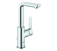 Mezclador monomando Lineare de Grohe para lavabo, tamaño L, juego de desagüe, orientable, saliente 113 mm, 23296001, Color: cromado