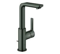 Mezclador monomando Lineare de Grohe para lavabo, tamaño L, juego de desagüe, orientable, saliente 113 mm, 23296AL1, Color: grafito duro cepillado