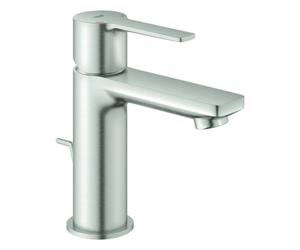 Mezclador monomando Lineare de Grohe para lavabo, tamaño XS, juego de desagüe, proyección de 107 mm, 32109DC1, Color: súper acero