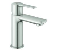 Mezclador monomando Lineare de Grohe para lavabo, tamaño XS, juego de desagüe push-open, 107 mm de proyección, 23791DC1, Color: súper acero