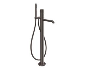 Mezclador monomando para bañera Gessi Habito, teleducha antical, flexo de 1,50 m, desviador de 2 vías para extracción, montaje en suelo, CESELLO, 70428707, Color: PVD