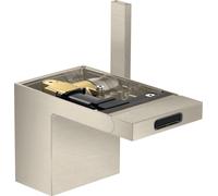 Mezclador monomando para bidé AXOR MyEdition de hansgrohe con juego de desagüe con pulsador, sin placa, 47212820, Color: Níquel Cepillado