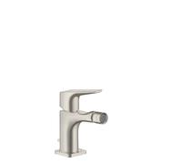 Mezclador monomando para bidé hansgrohe AXOR Citterio E con mango de palanca y juego de desagüe, 36121800, Color: Óptica de acero inoxidable