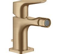 Mezclador monomando para bidé hansgrohe AXOR Citterio E con mango de palanca y juego de desagüe, 36121140, Color: Bronce cepillado