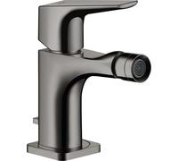 Mezclador monomando para bidé hansgrohe AXOR Citterio E con mango de palanca y juego de desagüe, 36121330, Color: Cromo negro pulido
