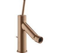 Mezclador monomando para bidé hansgrohe AXOR Starck con mango de palanca y juego de desagüe, 10211310, Color: Oro rojo cepillado