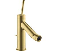 Mezclador monomando para bidé hansgrohe AXOR Starck con mango de palanca y juego de desagüe, 10211950, Color: Latón cepillado
