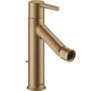 Mezclador monomando para bidé hansgrohe AXOR Starck con mango de palanca y juego de desagüe, 10214140, Color: Bronce cepillado