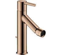 Mezclador monomando para bidé hansgrohe AXOR Starck con mango de palanca y juego de desagüe, 10214300, Color: Oro rojo pulido