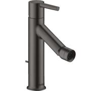 Mezclador monomando para bidé hansgrohe AXOR Starck con mango de palanca y juego de desagüe, 10214340, Color: Cromo negro cepillado