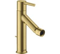 Mezclador monomando para bidé hansgrohe AXOR Starck con mango de palanca y juego de desagüe, 10214950, Color: Latón cepillado