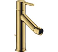 Mezclador monomando para bidé hansgrohe AXOR Starck con mango de palanca y juego de desagüe, 10214990, Color: Óptica Oro Pulido