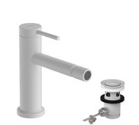 hansgrohe Tecturis S, grifo de bidé con vaciador automático, grifo lavabo 100 mm, mezclador monomando de bidé, blanco mate