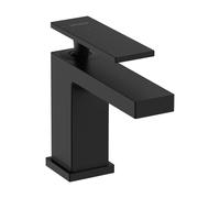 Mezclador monomando para lavabo hansgrohe Tecturis E 80, alcance de 122 mm, juego de desagüe con varilla de tracción, CoolStart, 73004670, Color: negro mate