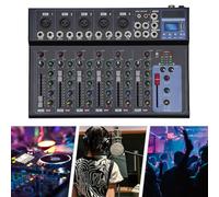 Mezclador portátil de audio Bluetooth de 7 canales, consola de sonido DJ, consola mezcladora, sala de transmisión en directo, consola de mezclas de audio, 6 modos de música natural/pop, rock,