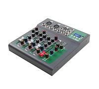 Mezclador profesional de DJ con Bluetooth, mezclador de audio USB, consola de mezcla de sonido DJ, 4 canales, karaoke de 48 V, potencia para PC, fiesta, estudio, grabación