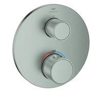 Mezclador termostático de ducha Grohe Atrio Private Collection, desviador de 2 vías integrado, accionamiento por botón, 24396DC0, Color: súper acero