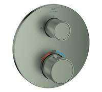 Mezclador termostático de ducha Grohe Atrio Private Collection, desviador de 2 vías integrado, accionamiento por botón, 24396MS0, Color: acero satinado