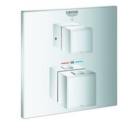 Mezclador termostático de ducha Grohtherm Cube de Grohe, para Rapido SmartBox, 1 válvula de cierre, 24153000, Color: cromado