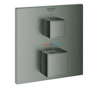 Mezclador termostático de ducha Grohtherm Cube de Grohe, para Rapido SmartBox, 1 válvula de cierre, 24153AL0, Color: grafito duro cepillado