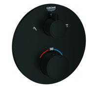 Mezclador termostático de ducha Grohtherm de Grohe, para Rapido SmartBox, con desviador de 2 vías integrado, negro mate, redondo, 1022082430