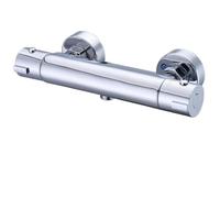 Mezclador termostático para ducha Grifo de ducha termostático for baño, mezclador latón cromado, con doble manija y control temperatura, for bañera pared(Outlet down)