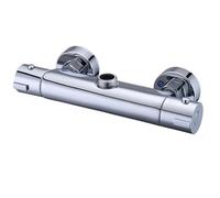 Mezclador termostático para ducha Grifo de ducha termostático for baño, mezclador latón cromado, con doble manija y control temperatura, for bañera pared(Outlet up)