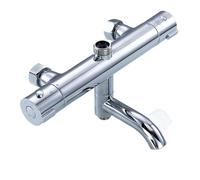 Mezclador termostático para ducha Grifo de ducha termostático for baño, mezclador latón cromado, con doble manija y control temperatura, for bañera pared(Chrome)