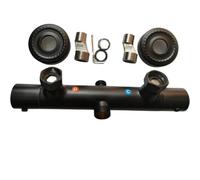 Mezclador termostático para ducha Grifo termostático de ducha baño con doble manija, mezclador agua fría y caliente for pared, color negro, salida(Up and down)