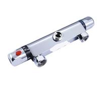 Mezclador termostático para ducha Termostato de baño for ducha, mezclador latón cromado, grifo bañera con doble manija y control temperatura, montado en la pared