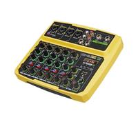 Mezclador USB De 4/6 Canales, Consola De DJ, Mezclador De Audio Con Bluetooth, 48V, Phantom Power Delay, Efecto Repaeat, Consola Mezcladora De Sonido(Yellow,6 channels)