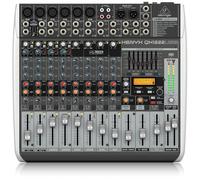 Mezclador Behringer XENYX QX1222USB Premium de 16 entradas y 2/2 buses con preamplificadores de micrófono y compresores XENYX, procesador Klark Teknik Multi-FX, opción inalámbrica e interfaz USB/audio