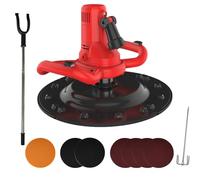 Mezcladora De Mortero 2880W, Pulidora De Hormigón - Motor Cobre Alta Calidad, 6 Marchas, Sistema De Ventilación, Con Percha Alargadora, Mezclador, Disco Autoadhesivo, LED Para Profesionales(Red)