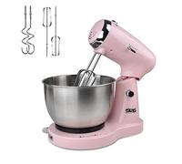 Mezcladora vertical para masa, mezcladora multifuncional de acero inoxidable para pasta - Control de 5 velocidades, 350 vatios, tazón mezclador de 3.2 litros - Mezcladora de pie que ahorra e