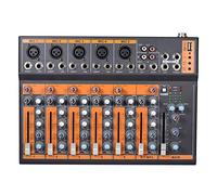 Mezcladores en vivo Mesa de mezclas portátil de 7 canales con micrófono de línea, mesa de mezclas, ecualizador de 3 bandas, interfaz USB, escritorios de remezcla para estudio